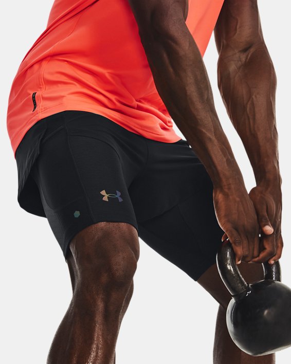 กางเกงขาสั้น UA RUSH™ SmartForm 2-in-1 สำหรับผู้ชาย in Black image number 0
